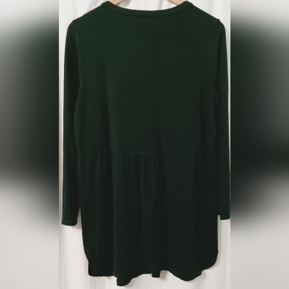 J Jill Dress Womens Wearever Collection Forrest Green Jersey Knit Buttons Size M - Picture 5 of 10